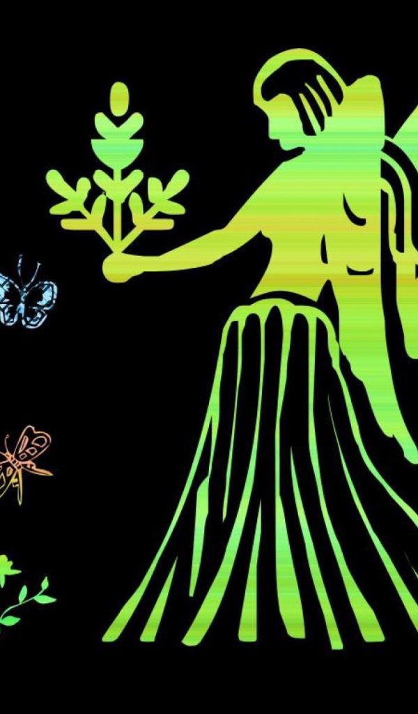 Дева на чёрном фоне