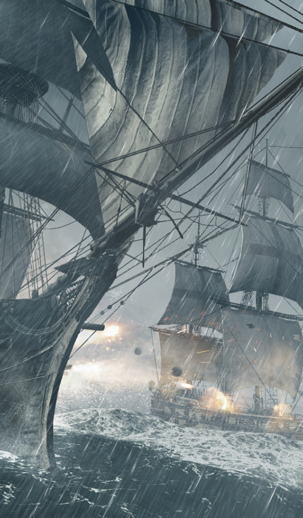 Assassin's creed IV боевой корабль в океане