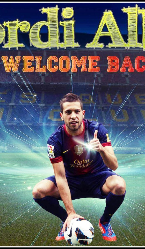 Барселона Хорди Альба на футбольном поле