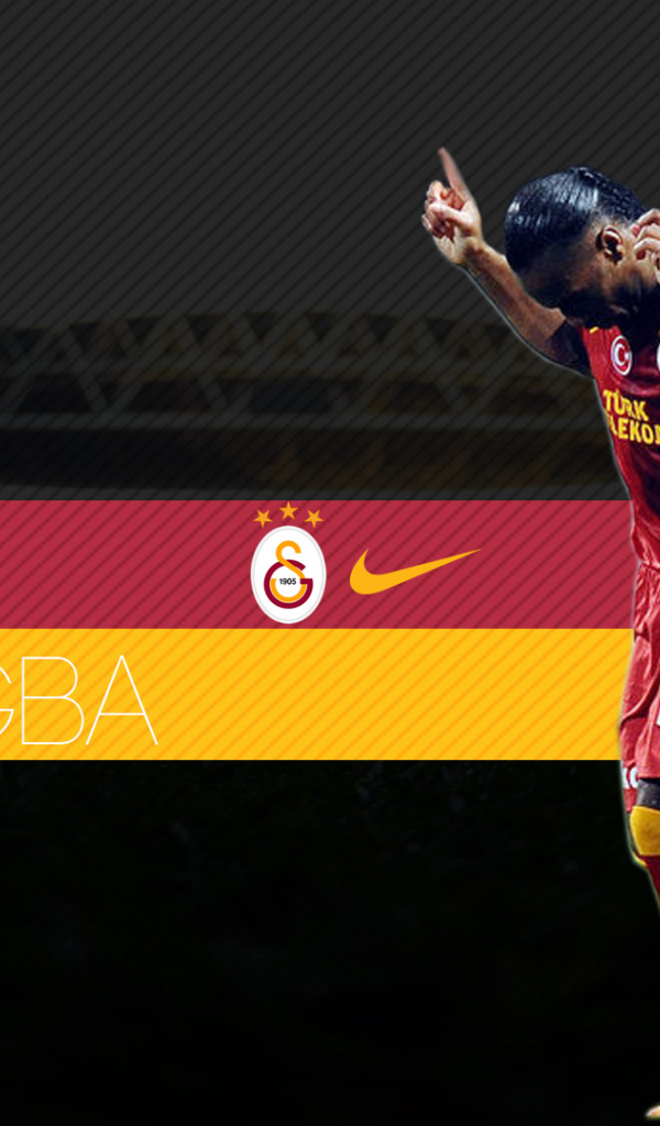 Галатасарай Дидье Дрогба на темном фоне