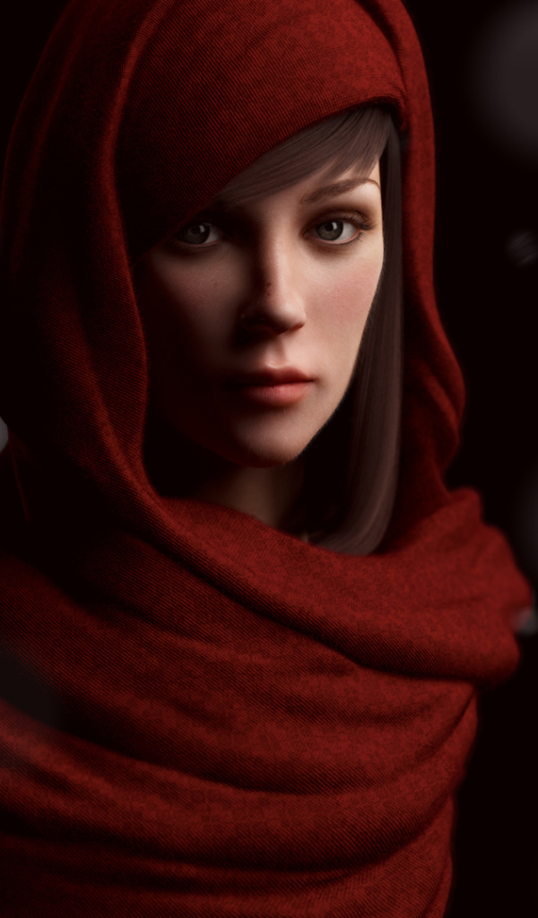 Girl in a nice red scarf