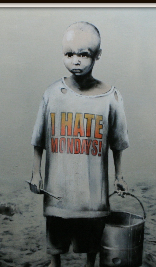 Граффити, ненавижу понедельники, художник Бэнкси
