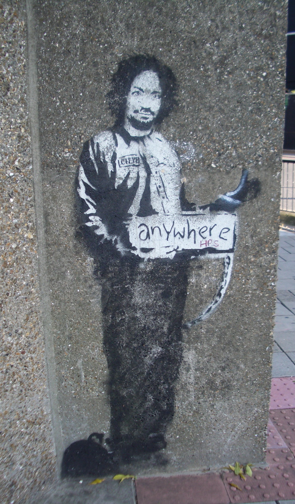 Граффити с заключённым, художник Бэнкси