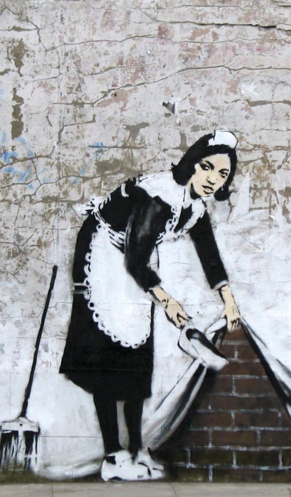 Граффити с горничной, художник Бэнкси