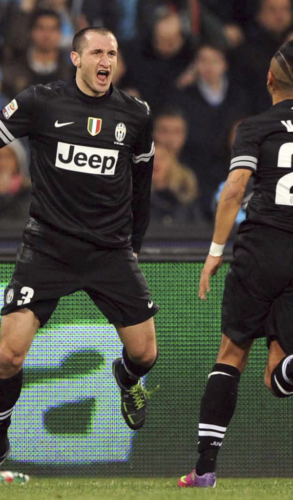 Ювентус Джорджо Кьеллини на футбольном поле