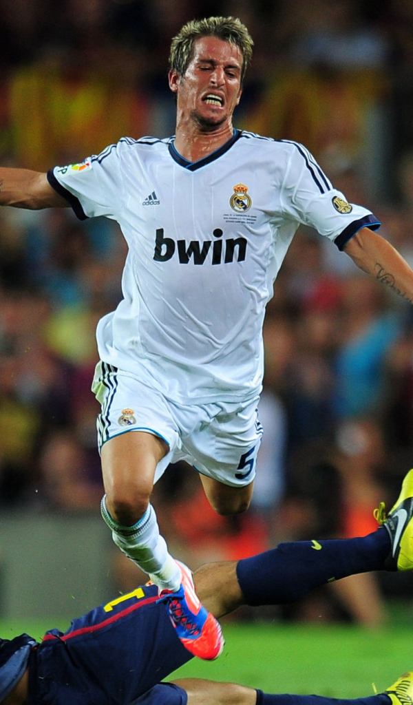 Real Madrid Fábio Coentrão on the football field