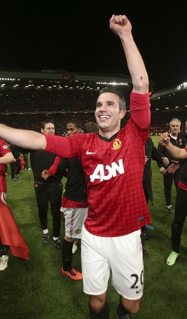 Лучший футболист Манчестер Юнайтед Робин ван Перси и его команда