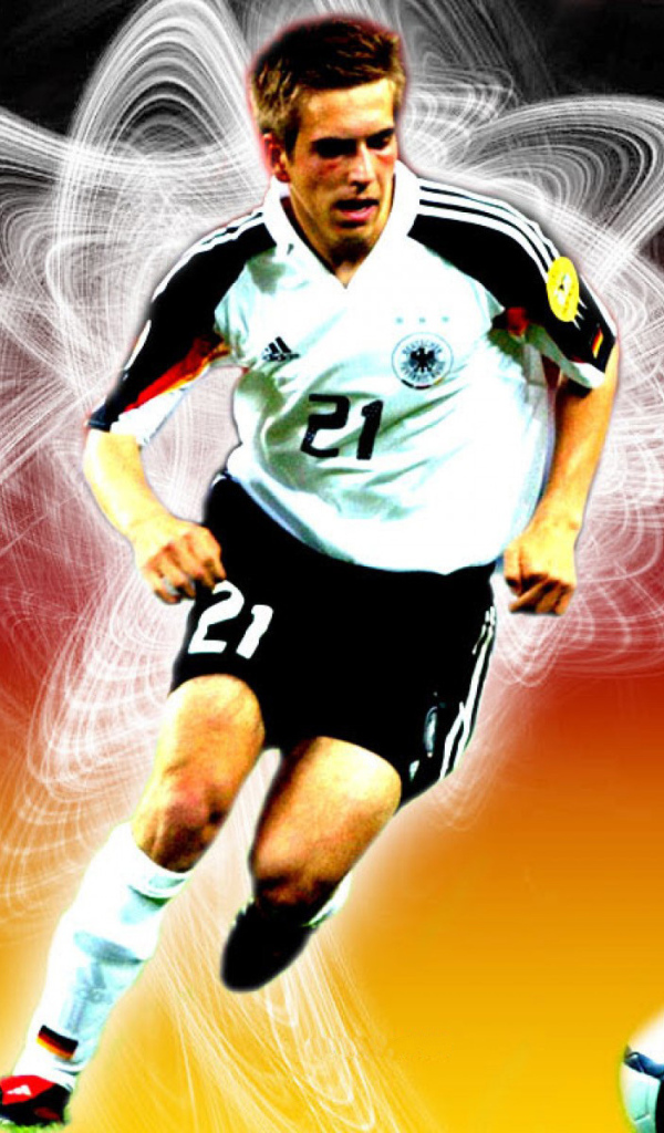 Капитан команды Бавария Филипп Лам на немецком фоне