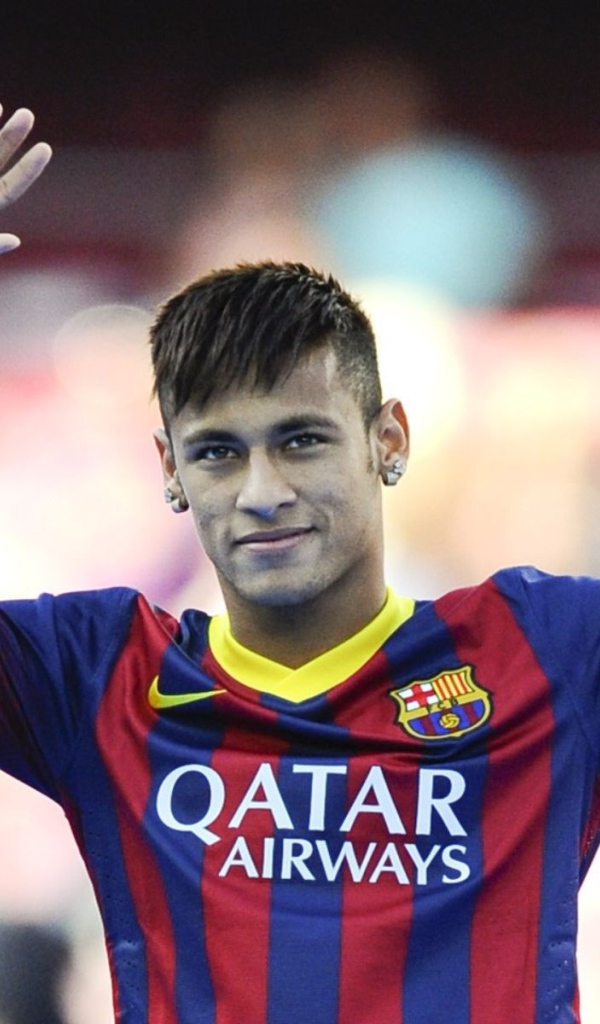 Футболист Барселоны Neymar руки вверх