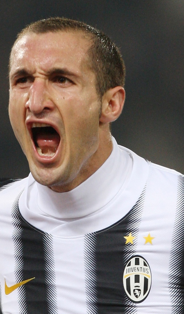 Футболист Ювентуса Джорджо Кьеллини кричит