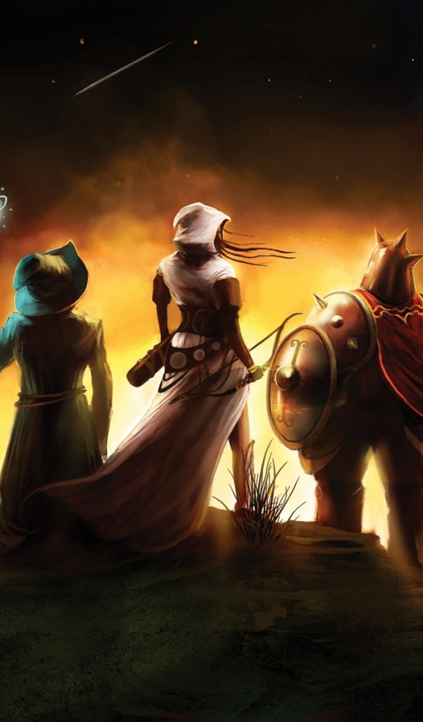 Trine 2 Complete Story: герои наблюдает за падающей звездой