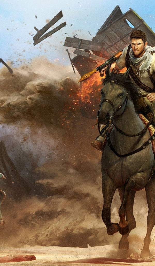 Uncharted 3: Дрейк находится лошади
