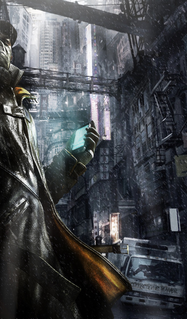 Watch Dogs: герой держит его телефон