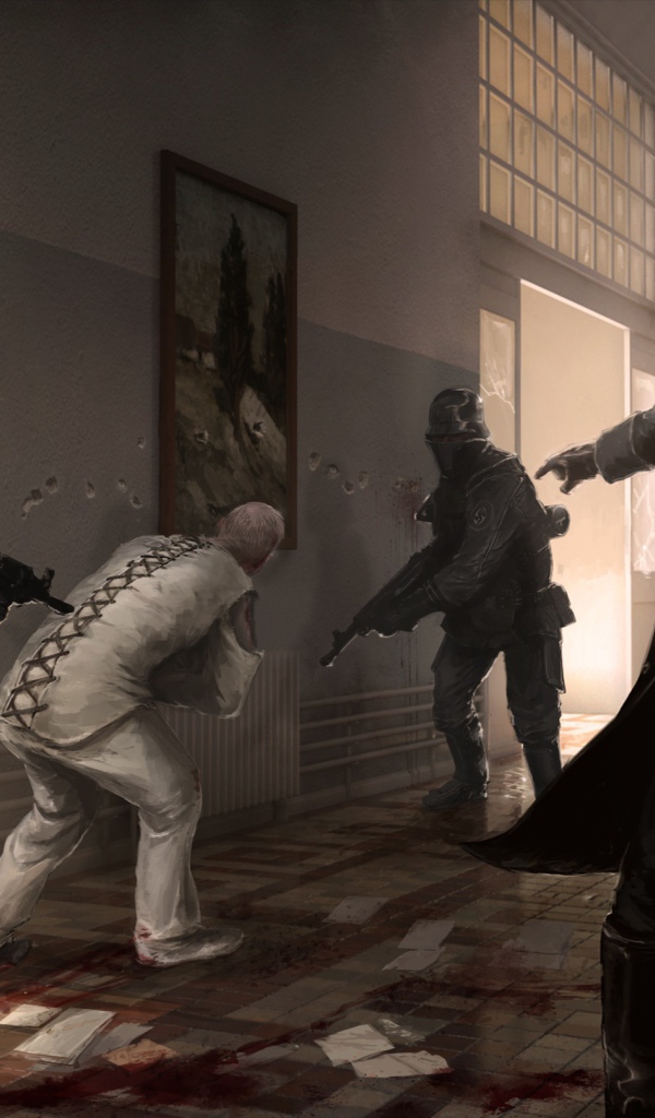 Wolfenstein New Order немцы в больнице