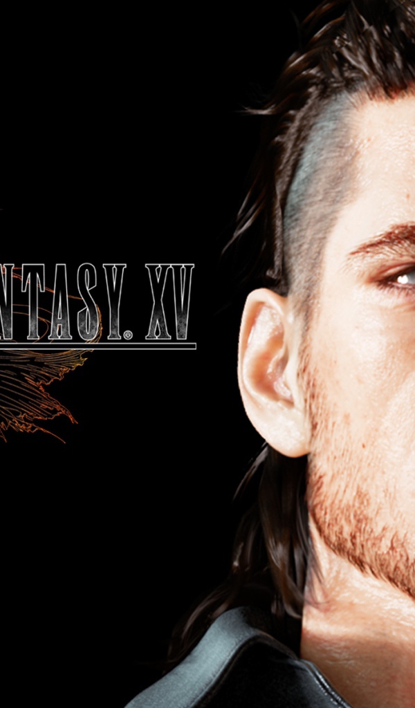 Герой игры на черном фоне Final Fantasy XV