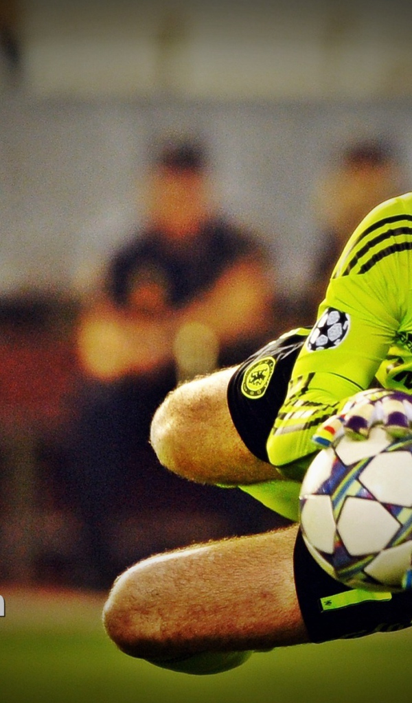 Лучший футболист Челси Петр Чех взял мяч