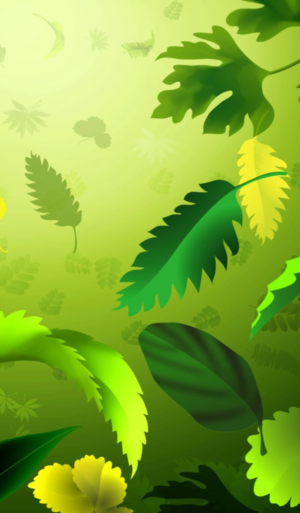 Зеленые листья 3Д
