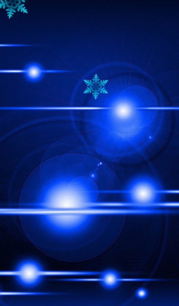 Снежинки в голубом сиянии