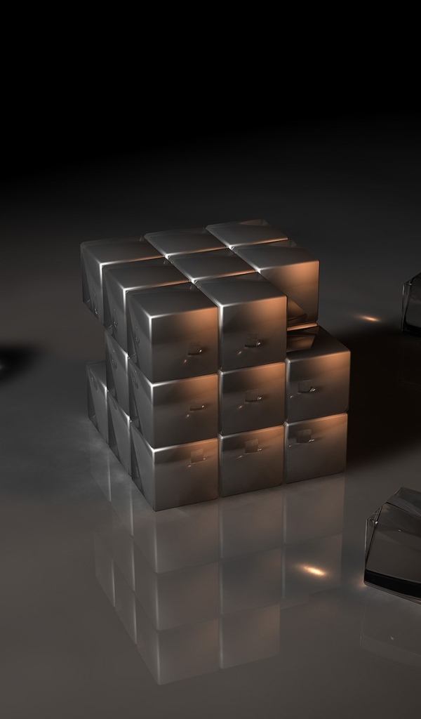 Куб из стеклянных кубиков