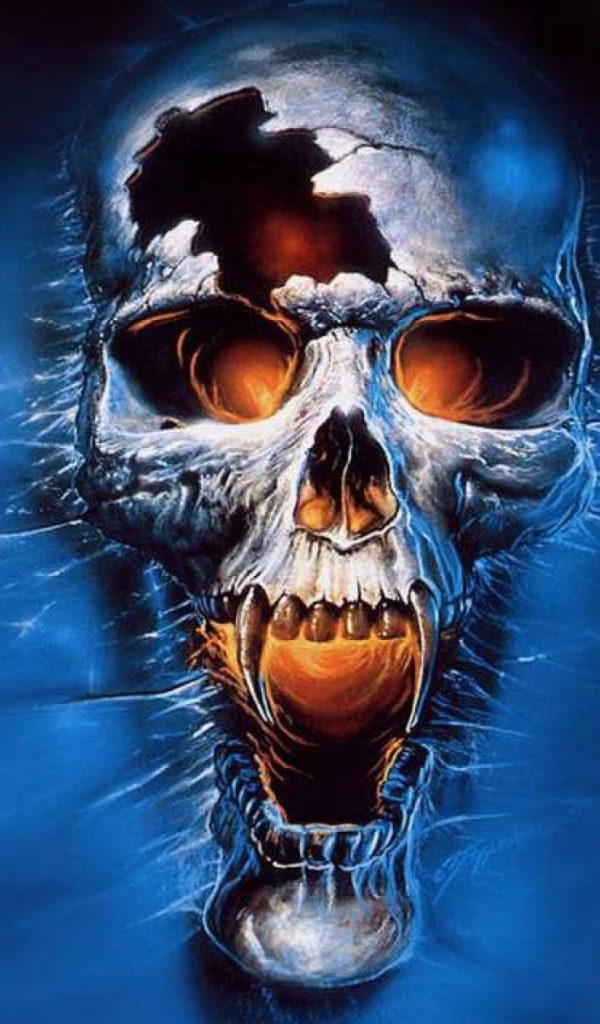 Череп на синем фоне