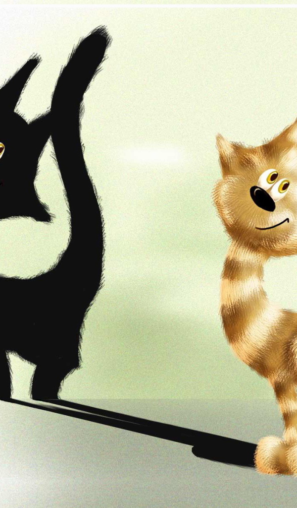 Тень кота с глазами