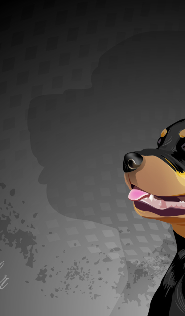 Нарисованная собака ротвейлер