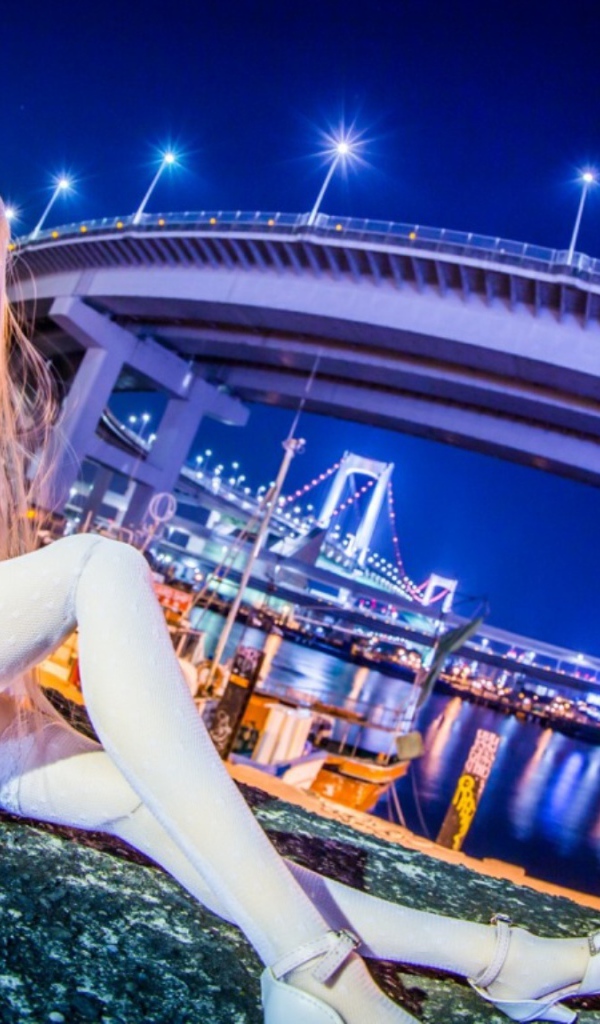 Кукла Аниме на мостовой