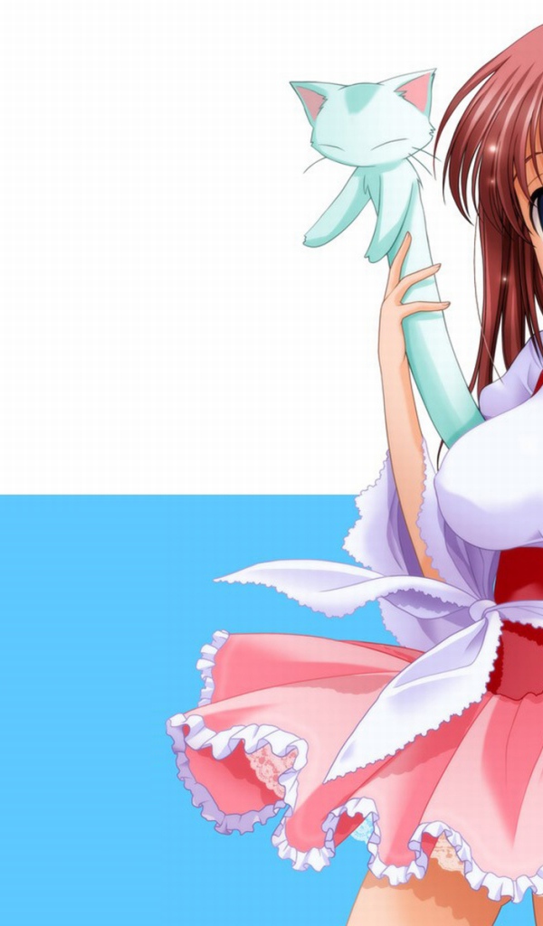 Аниме девочка с котом