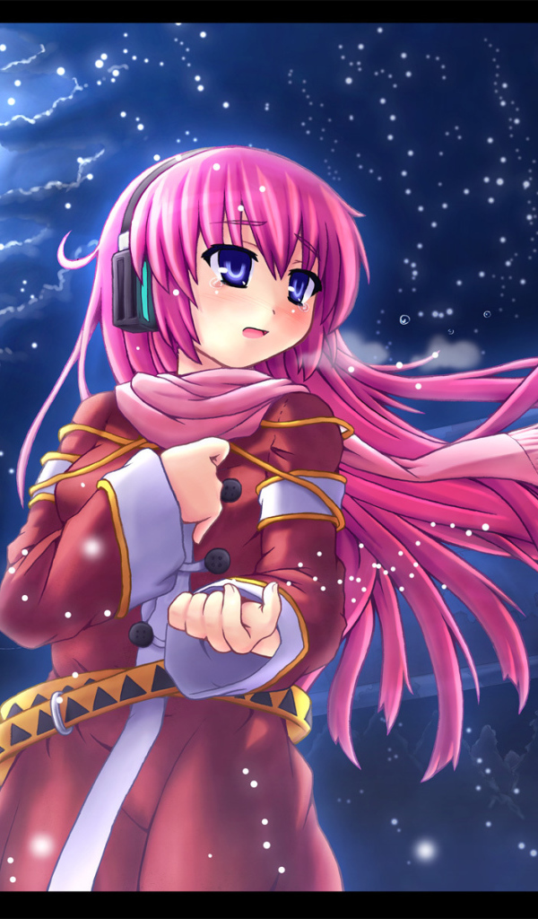 Девочка зимней ночью