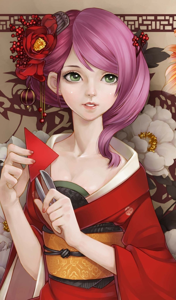 Девушка с розовыми волосами