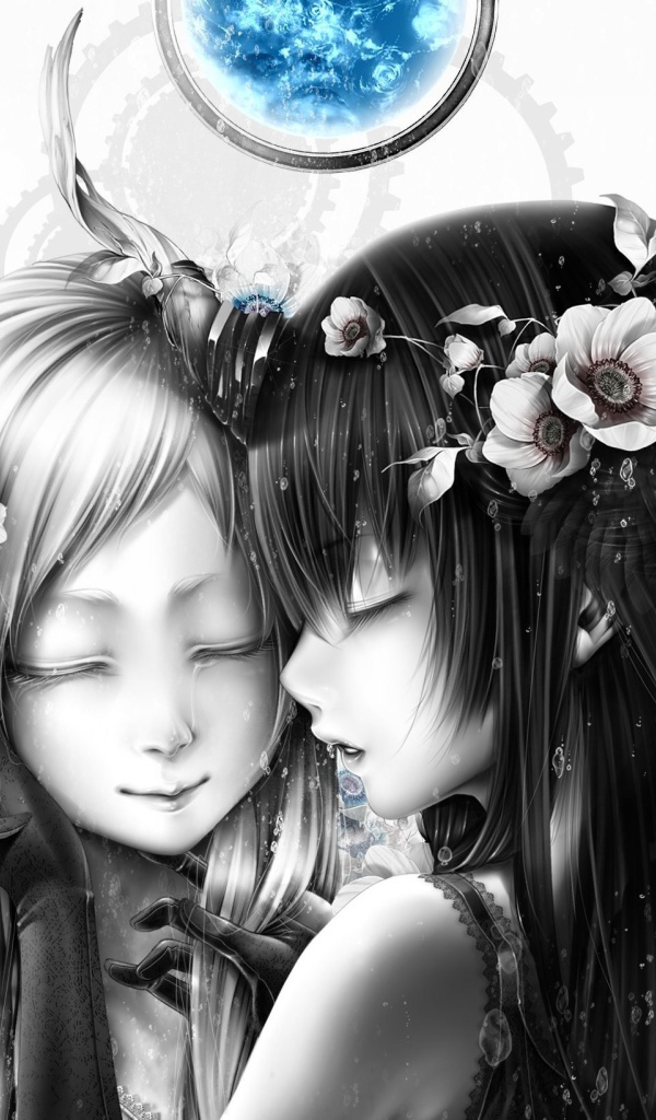 Две девочки под синей луной