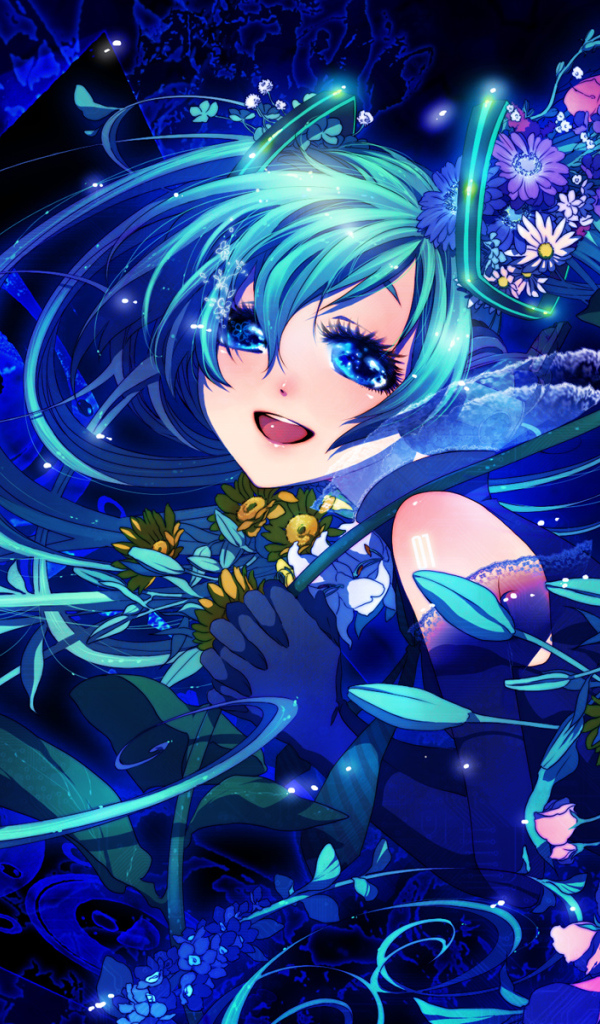 Хатсуне в цветках