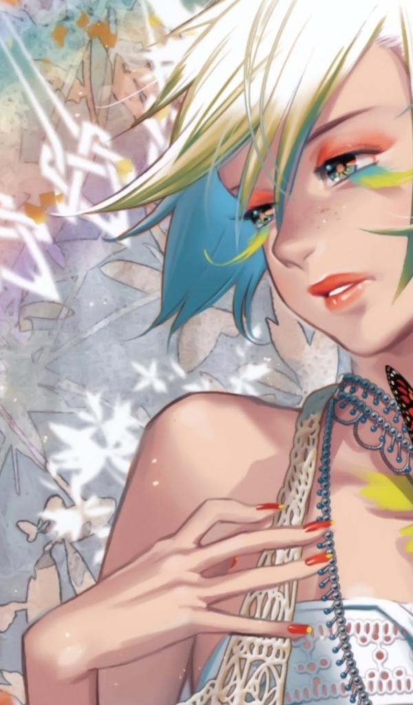 Аниме девочка с бабочками