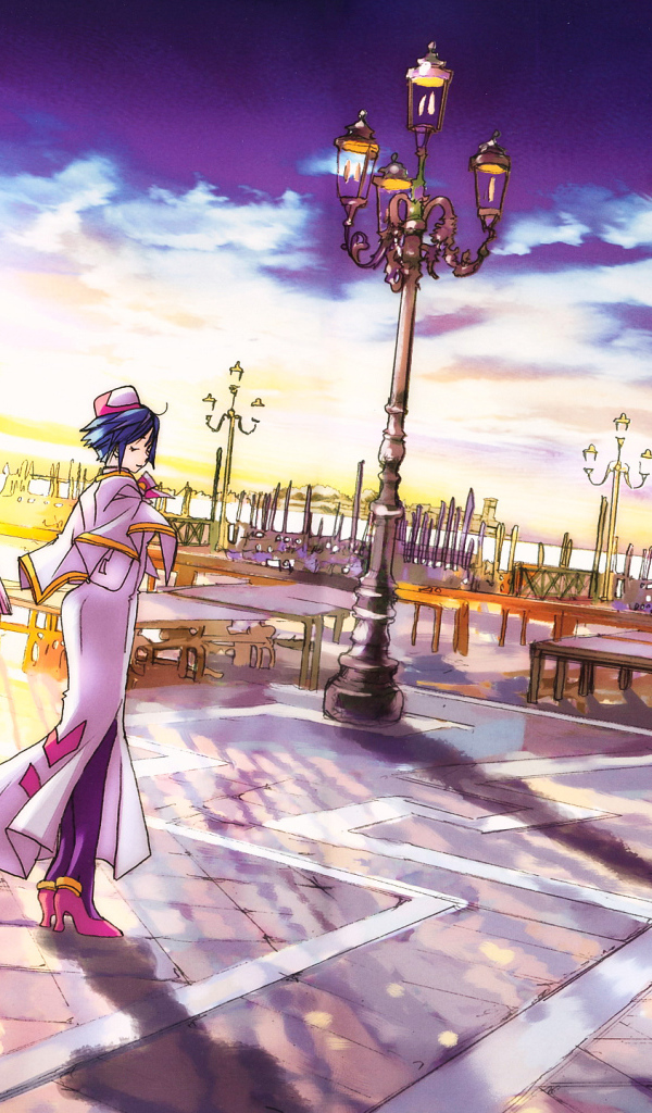 Девочки на площади с фонарями