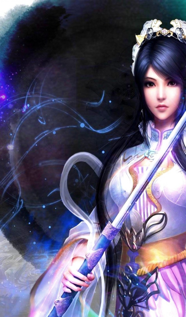 Японка с синими волосами