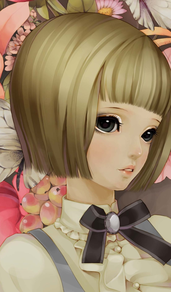 Девочка на фоне цветов