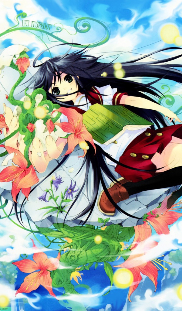 Девочка с книгой в облаках