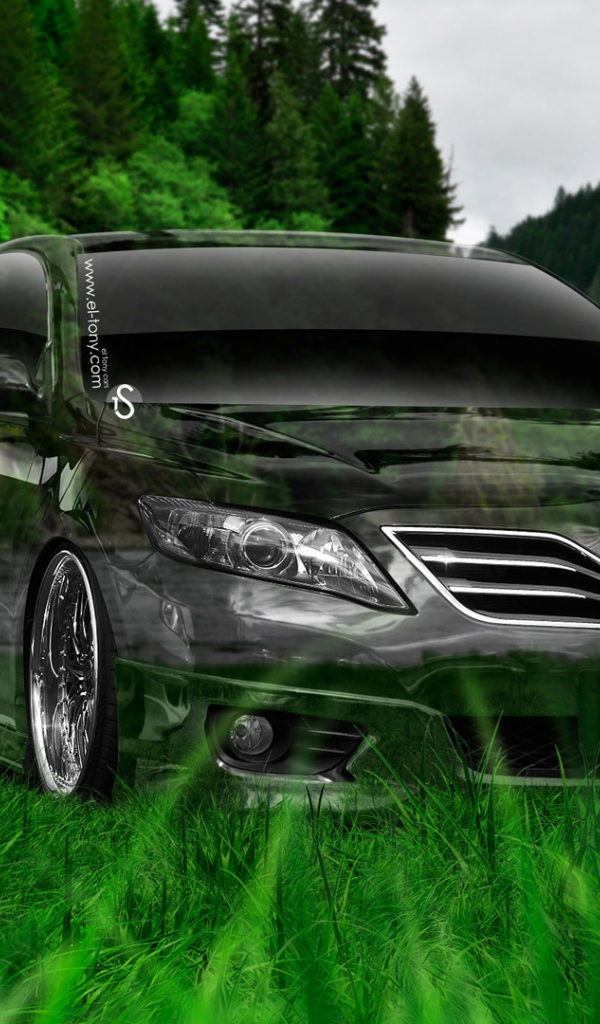 Toyota Camry на берегу реки