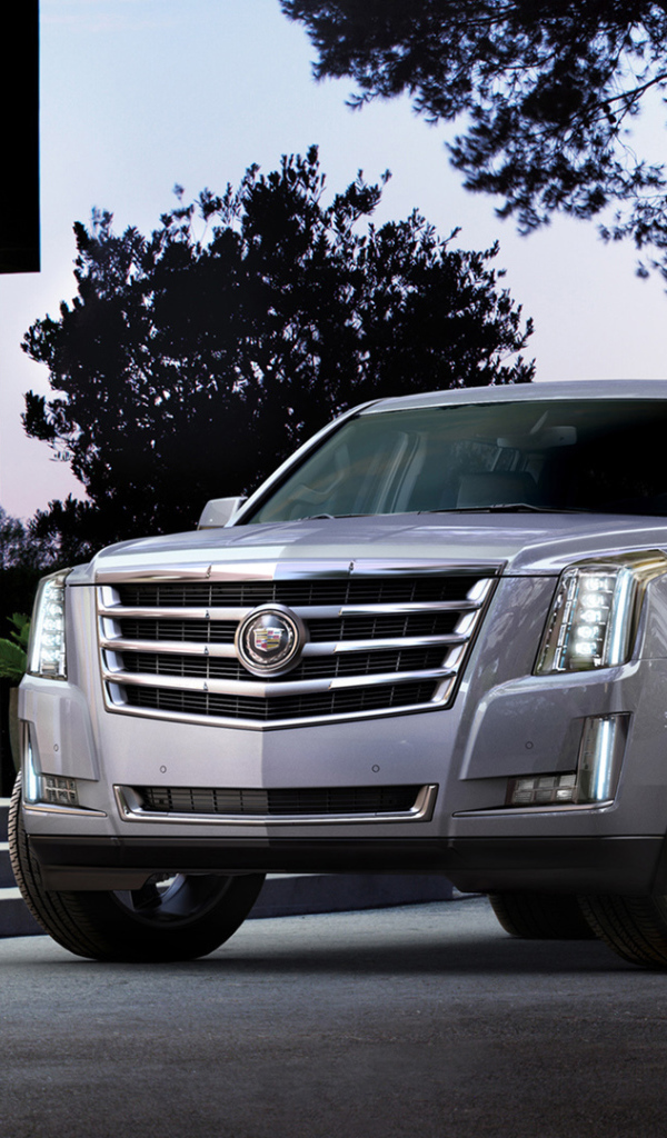 Серебристый Cadillac Escalade 2014