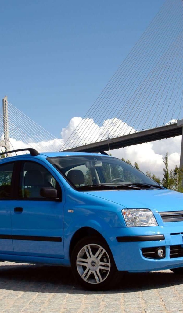 Автомобиль Fiat Panda на дороге