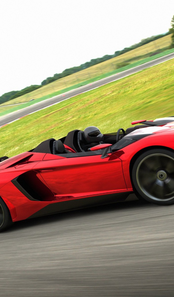 Красный Lamborghini Aventador J