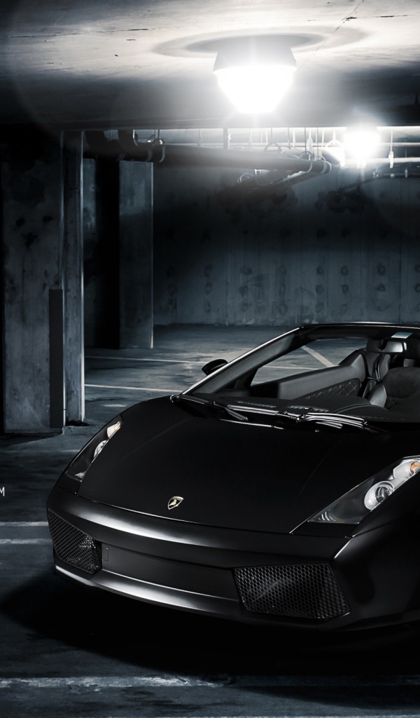 Черный Lamborghini Gallardo Spyder