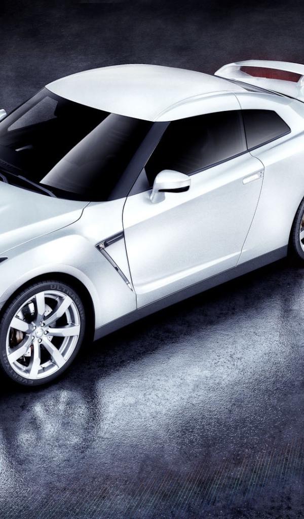 Белый Nissan GTR