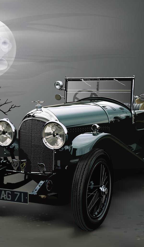 Мишка в автомобиле ретро