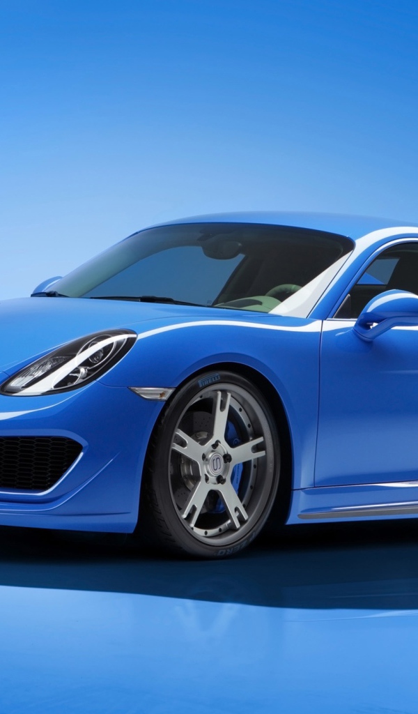 Голубой Porsche Cayman Moncenisio