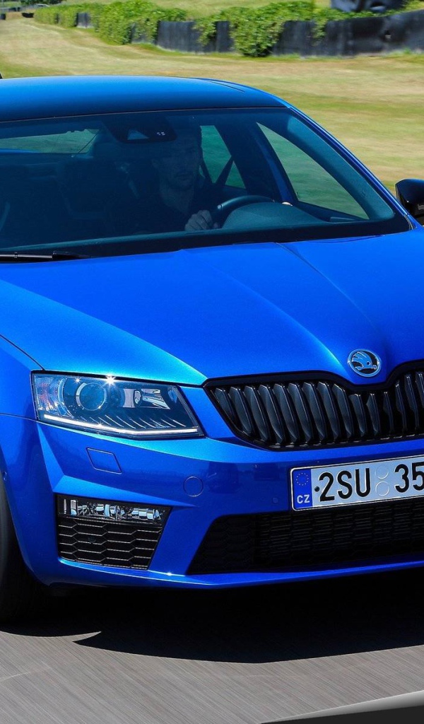 Автомобиль Skoda Octavia 2014 на дороге 