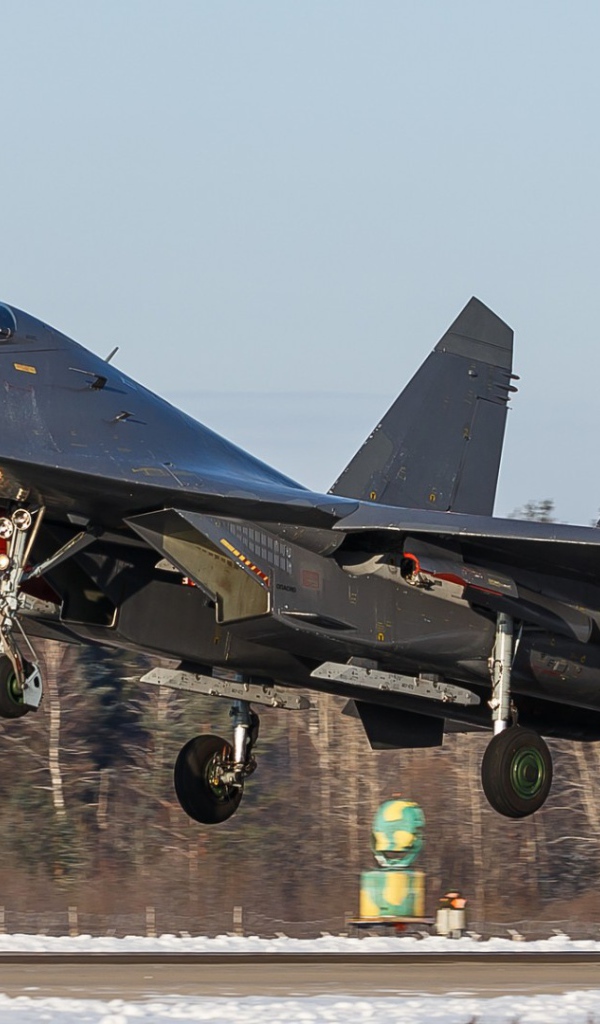 Посадка российского истребителя