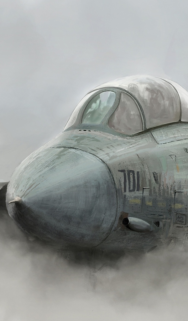 Рисунок самолета в облаках