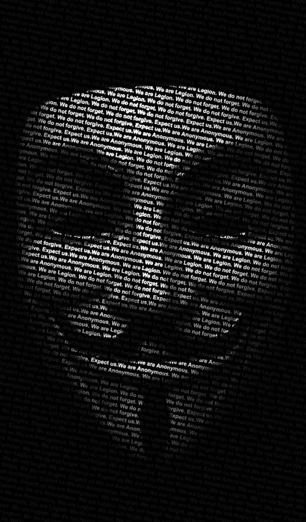 Anonymus on black wallpaper