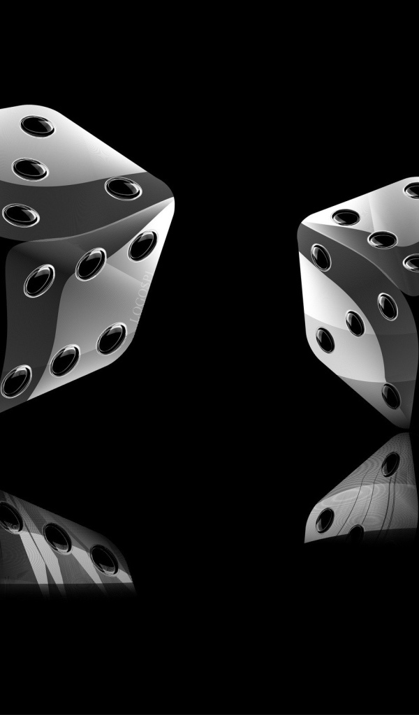Черные обои с игральными костями